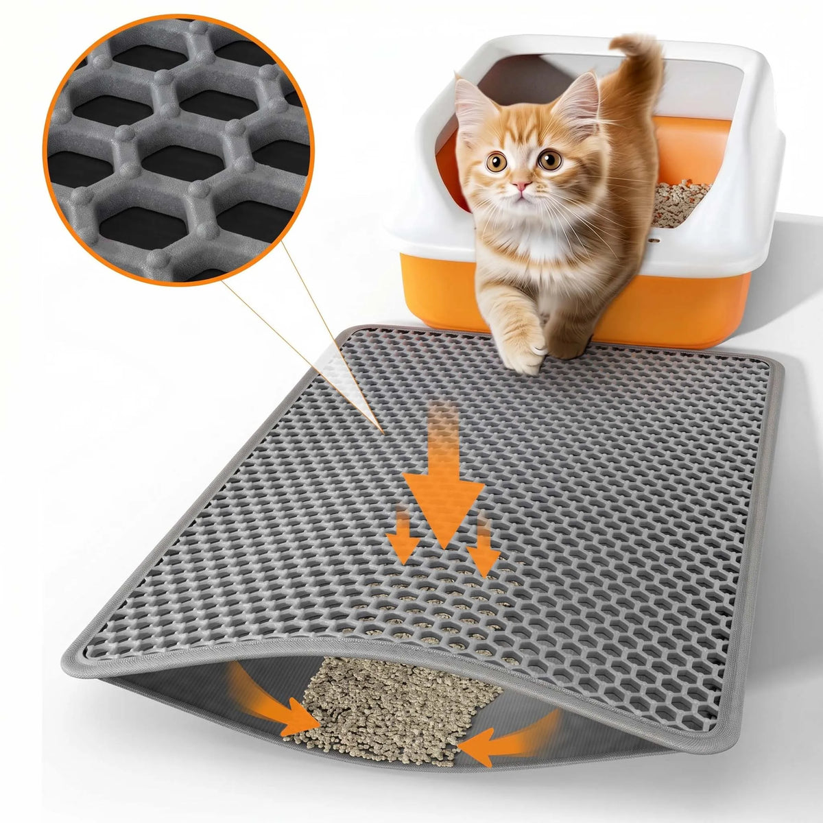 Waterproof Double Layer Cat Litter Mat for Effective Litter Trapping and Easy Cleaning - Essential Accessory for Cat Owners