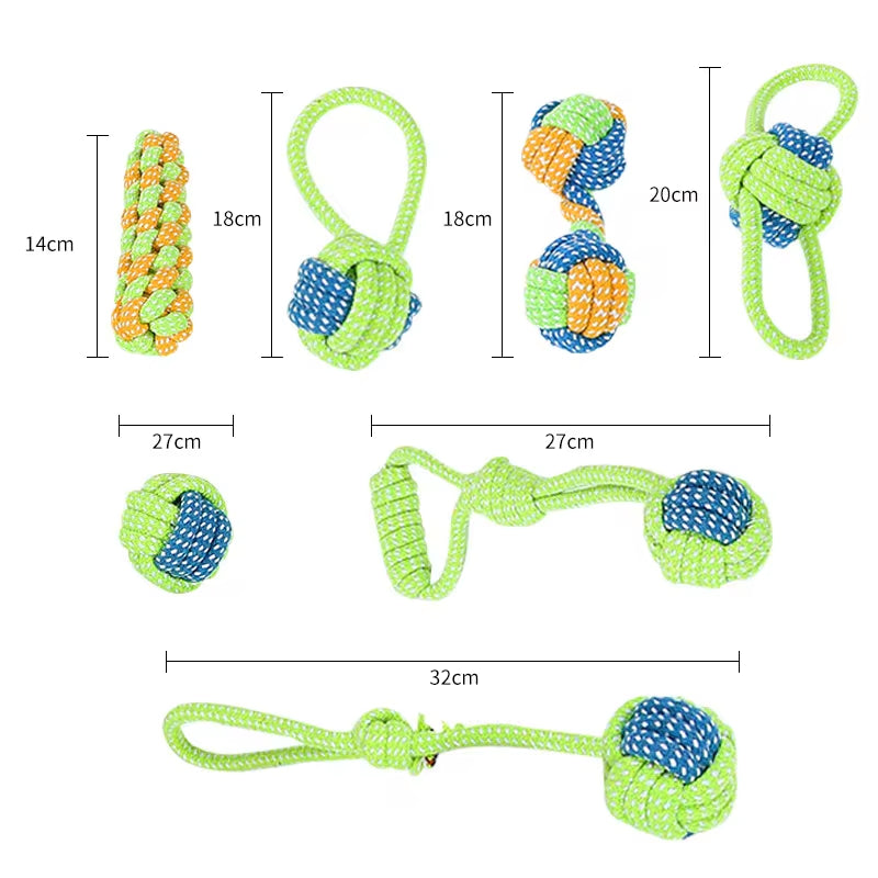 Interactive Cotton Rope Dog Toys - Mini Ball and Chew Accessories for Large and Small Dogs