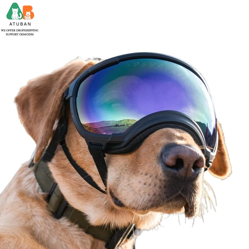 Dog Sunglasses with UV Protection and Adjustable Strap - Ski Goggles for Pets