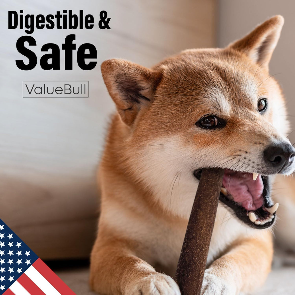 USA Beef Collagen Dog Chews, 12-Inch Thick Sticks, 50 Count