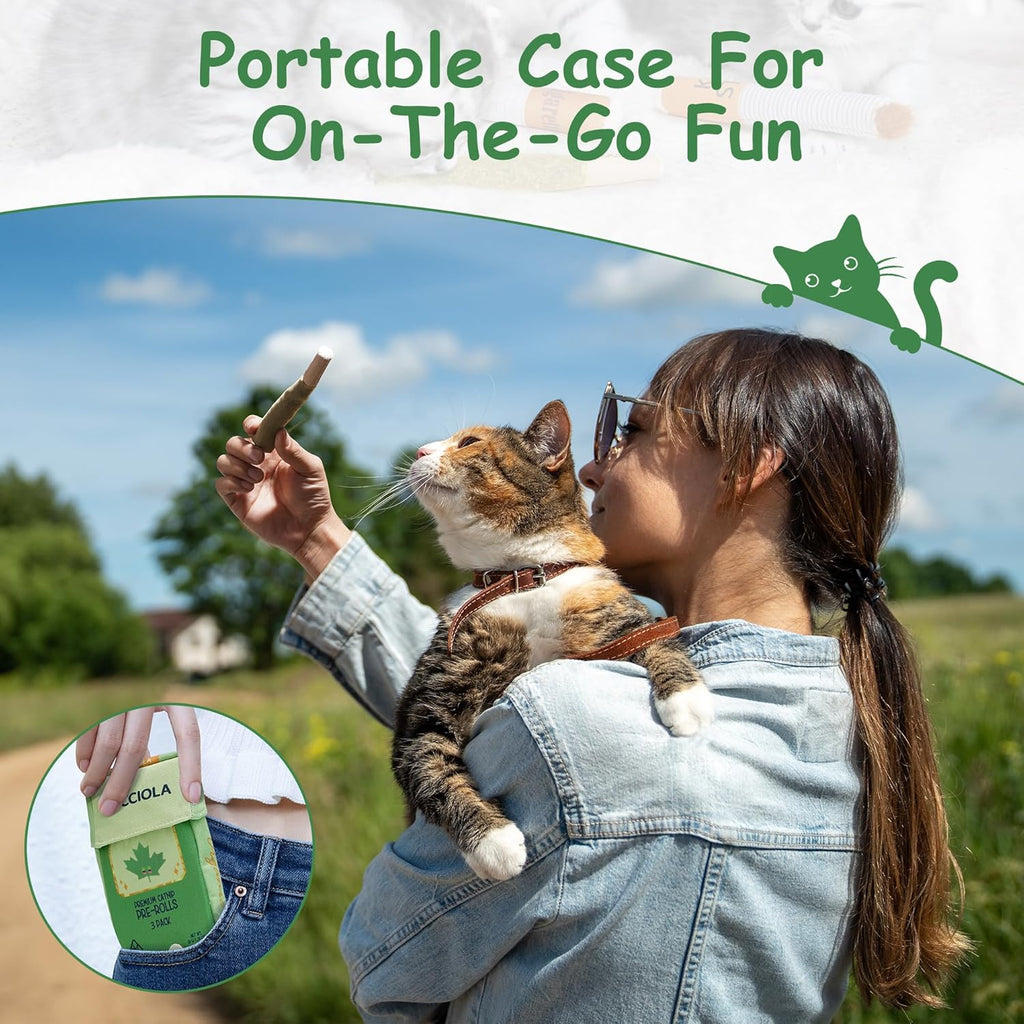 3-Pack Organic Catnip Toys for Cats - Safe Teething and Kicker Toys for Indoor Cats, Stress-Relieving Fun