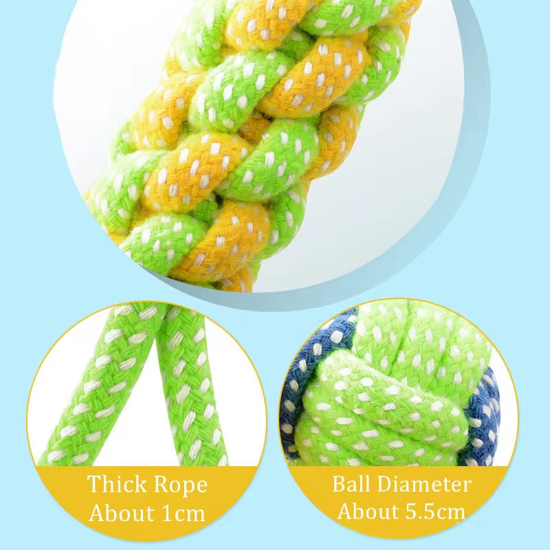 Interactive Cotton Rope Dog Toys - Mini Ball and Chew Accessories for Large and Small Dogs