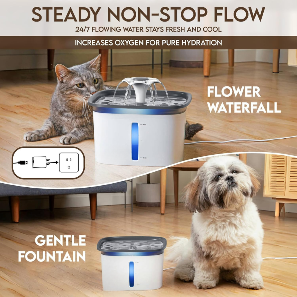 95Oz Automatic Pet Water Fountain - Award-Winning Design for Cats and Dogs with Replacement Filters