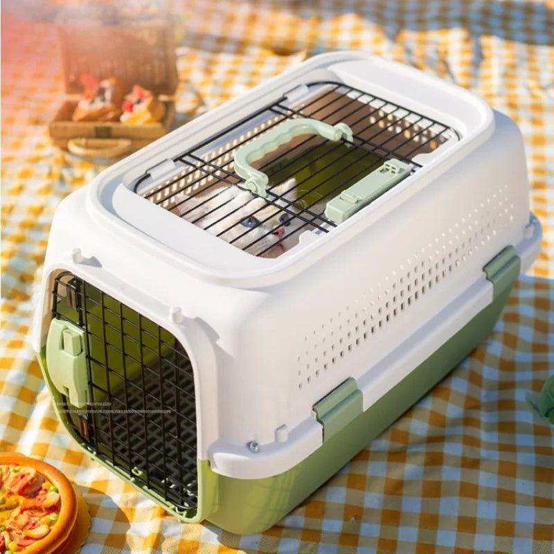 Durable Ventilated Pet Airline Transport Box - Multi-Purpose Dog and Cat Carrier