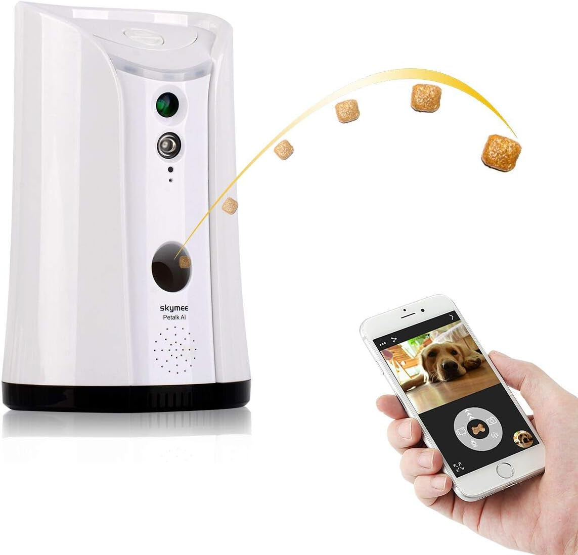 SM-02 Remote Pet Camera with Treat Dispenser, Two-Way Audio, Night Vision, and Alexa Compatibility