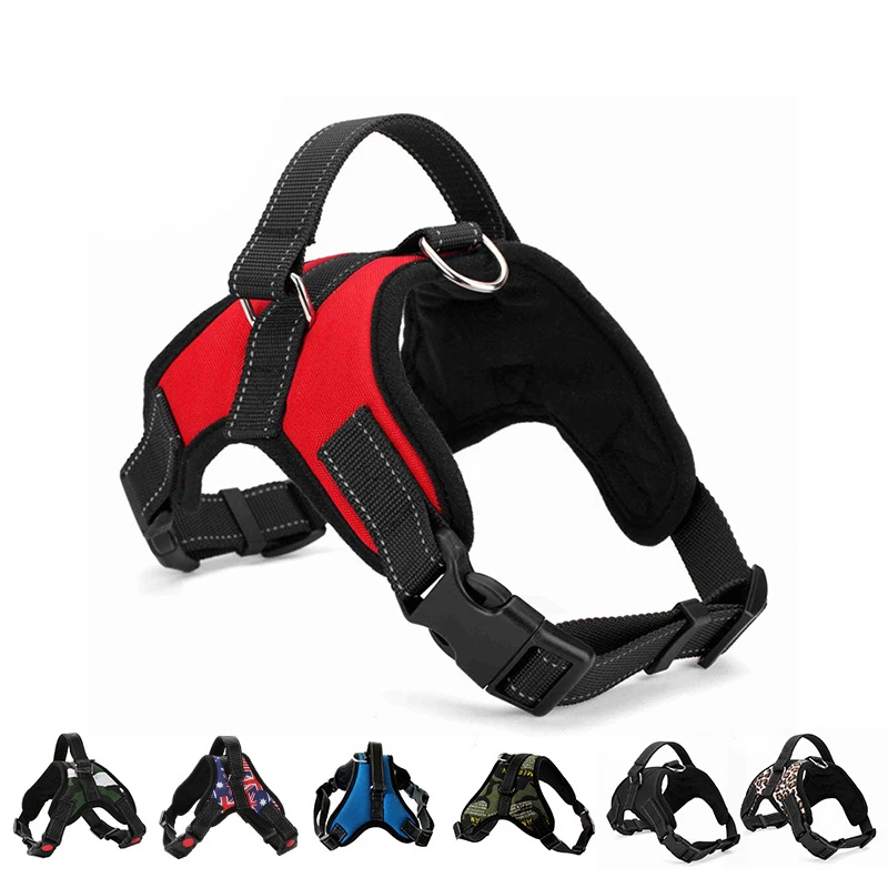 Adjustable Quick-Release Nylon Dog Harness — Breathable Vest for Outdoor Use