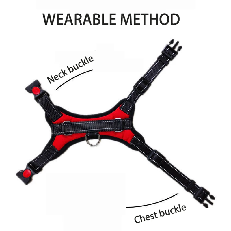 Adjustable Quick-Release Nylon Dog Harness — Breathable Vest for Outdoor Use