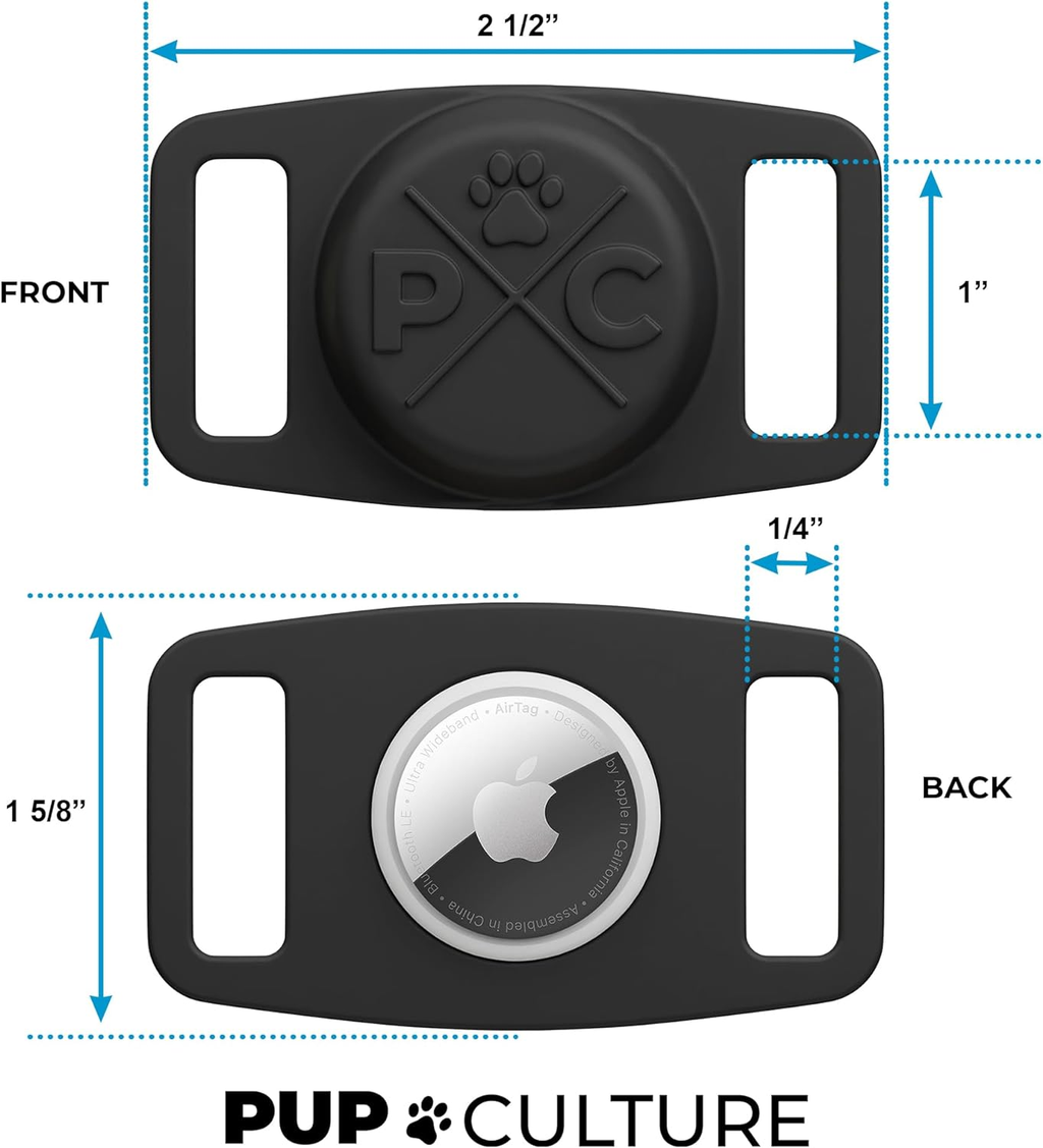 Airtag-Compatible Dog Collar | Durable Protective Holder for Tracking Pets with Apple Technology - Suitable for Dogs and Cats