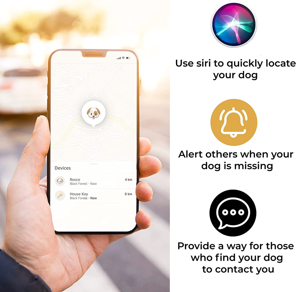 Airtag-Compatible Dog Collar | Durable Protective Holder for Tracking Pets with Apple Technology - Suitable for Dogs and Cats