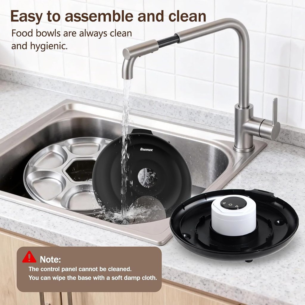 Automatic 6-Meal Wet Food Feeder with Stainless Steel Tray and Refrigeration for Cats and Dogs, Programmable Timed Dispenser with Ice Packs