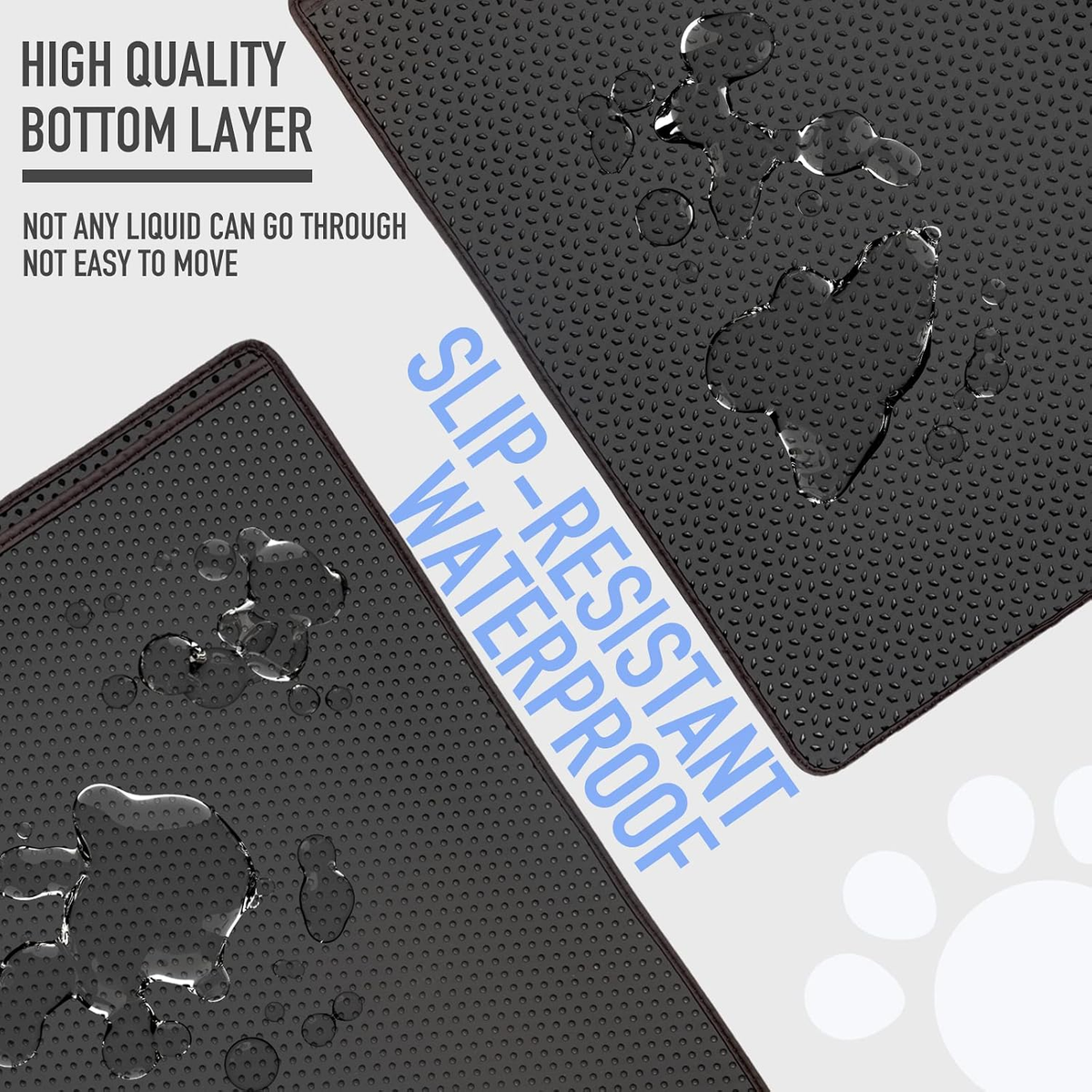 Cat Litter Mat - Double-Layer Easy-Clean Litter Trapping Mat (29.5" x 23.6") for Cat Litter Boxes, Phthalate-Free, Urine-Proof & Waterproof, Honeycomb Pattern with Larger Holes