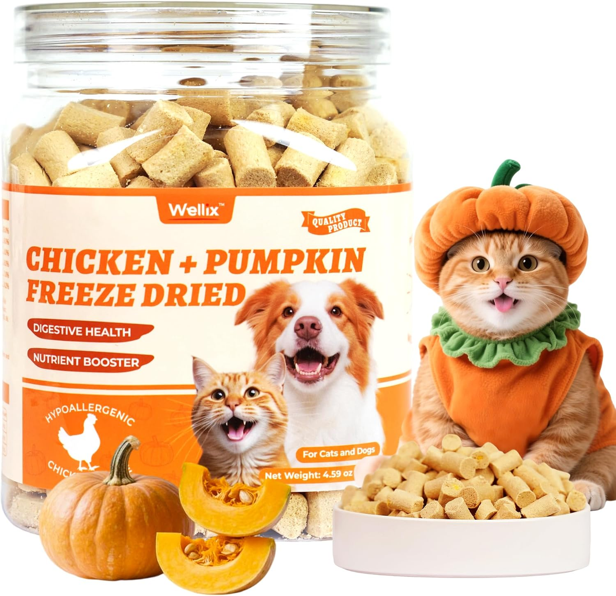Chicken and Pumpkin Grain-Free Raw Treat for Cats and Dogs - 4.59 oz