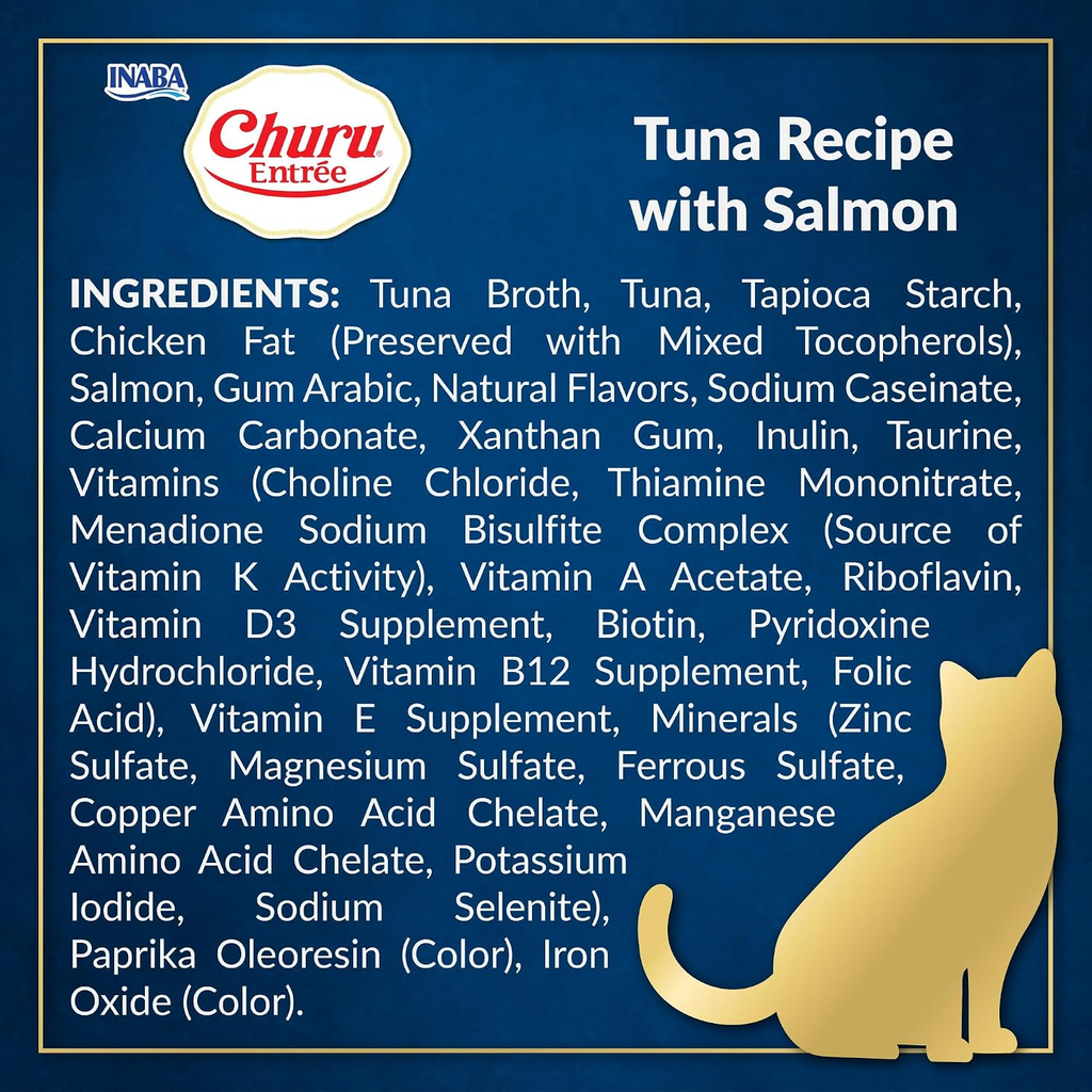 Churu Entree Gravy Wet Cat Food with Tuna and Salmon, 24 Count