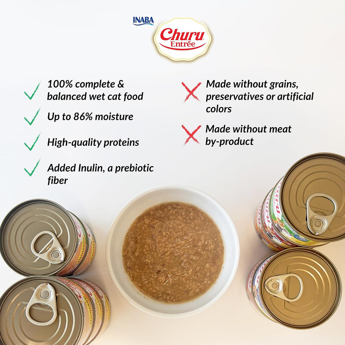 Churu Entree Gravy Wet Cat Food with Tuna and Salmon, 24 Count