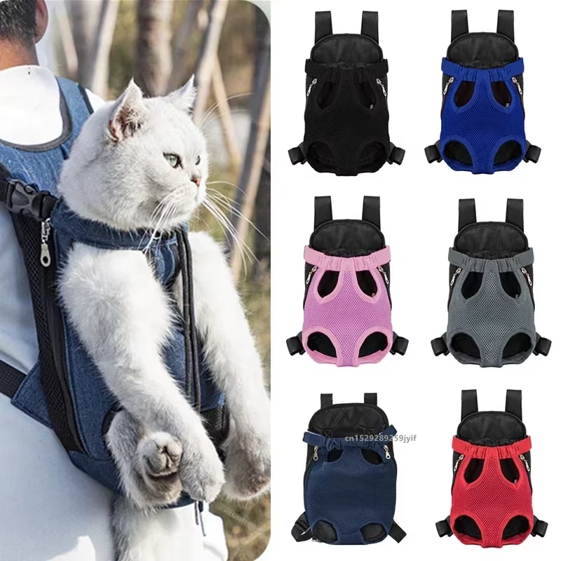 Double Shoulder Breathable Pet Carrier Backpack — Mesh Front for Small Dogs & Cats