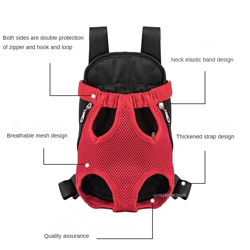 Double Shoulder Breathable Pet Carrier Backpack — Mesh Front for Small Dogs & Cats