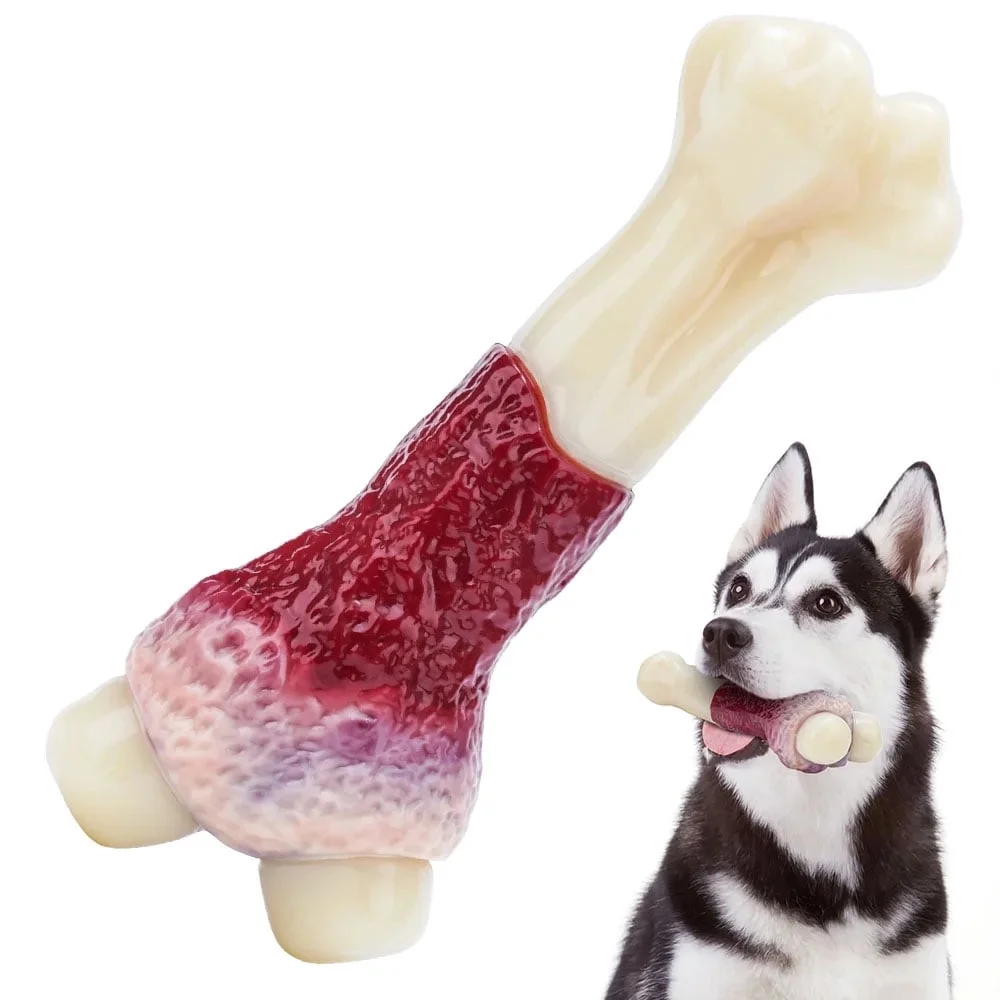Durable Indestructible Dog Chew Toys for Aggressive Chewers, Non-Toxic Food Grade Nylon Bone Toy for Small, Medium, and Large Breeds