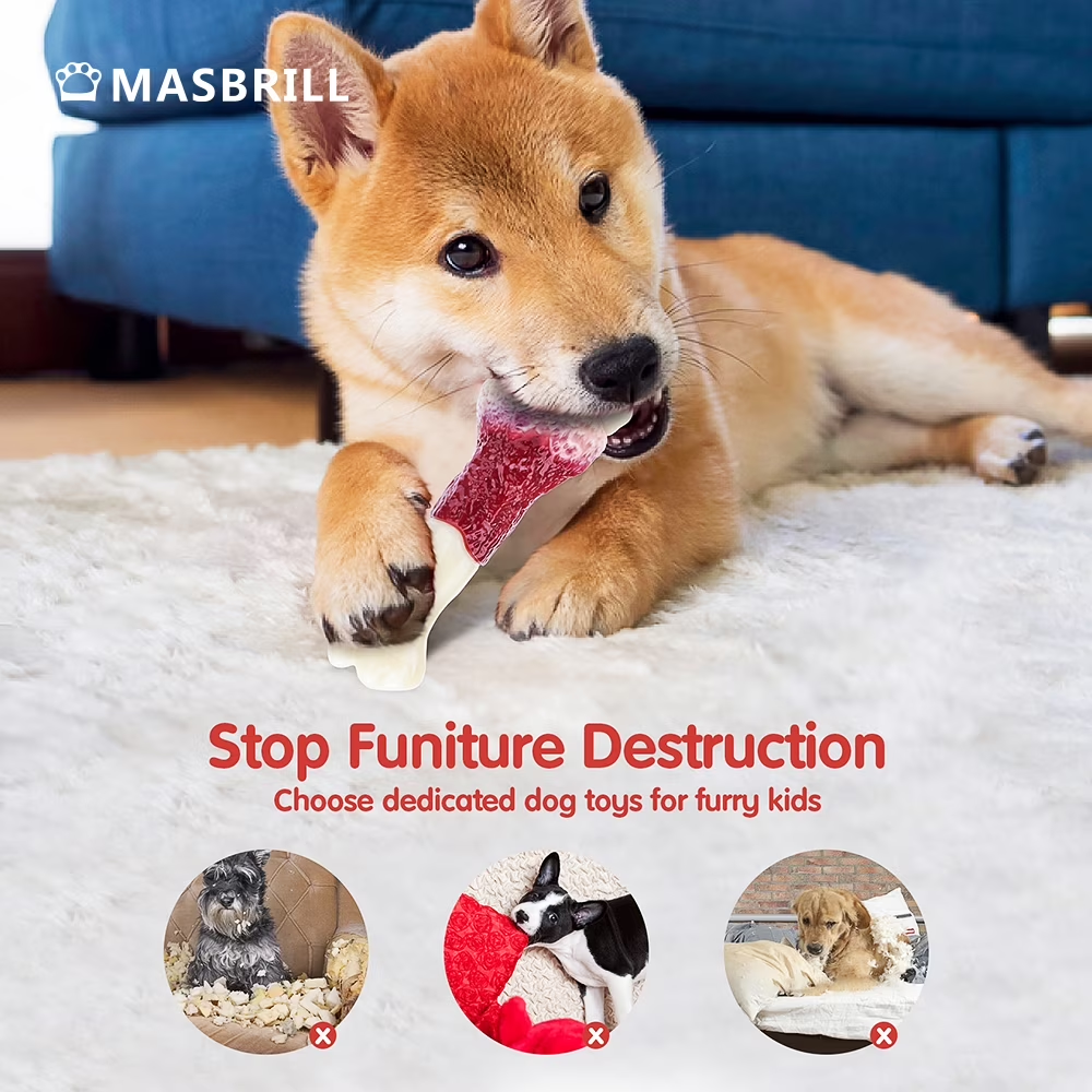 Durable Indestructible Dog Chew Toys for Aggressive Chewers, Non-Toxic Food Grade Nylon Bone Toy for Small, Medium, and Large Breeds