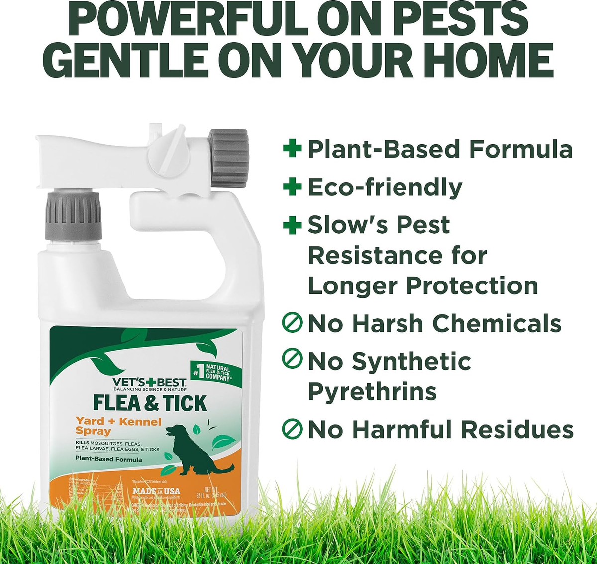 Flea, Tick, and Mosquito Yard and Kennel Spray for Dogs - 32 oz