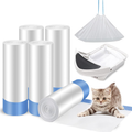 Heavy-Duty Replacement Liners for Automatic Self-Cleaning Litter Boxes, 100 Count, 26.3" x 15.7" Drawstring Waste Bags