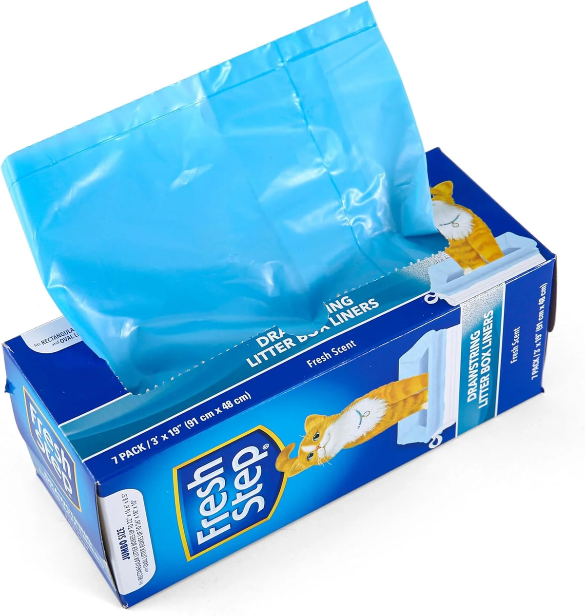 Jumbo Scented Drawstring Litter Box Liners, 36" x 19", 7 Count