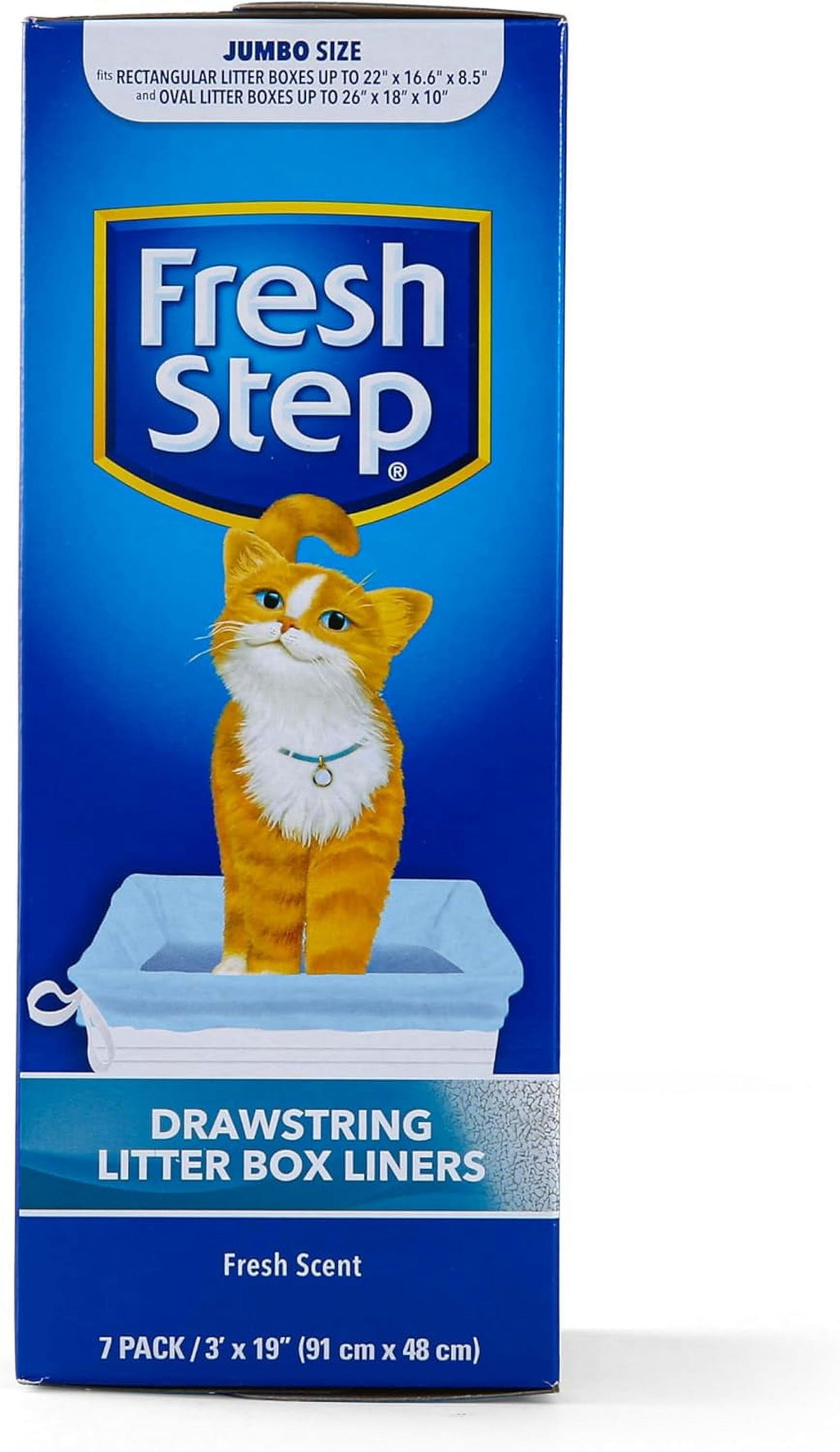 Jumbo Scented Drawstring Litter Box Liners, 36" x 19", 7 Count