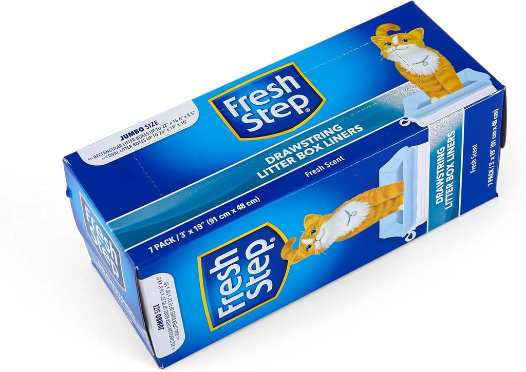 Jumbo Scented Drawstring Litter Box Liners, 36" x 19", 7 Count