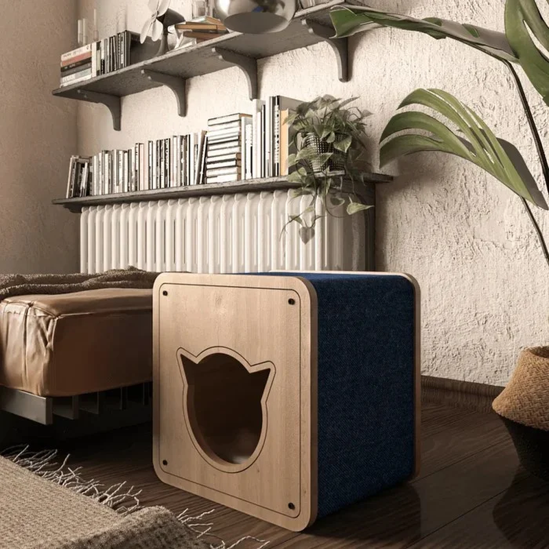 Kylo Cat Eco-Friendly Wooden Condo and Scratching Post - Stylish and Durable Design