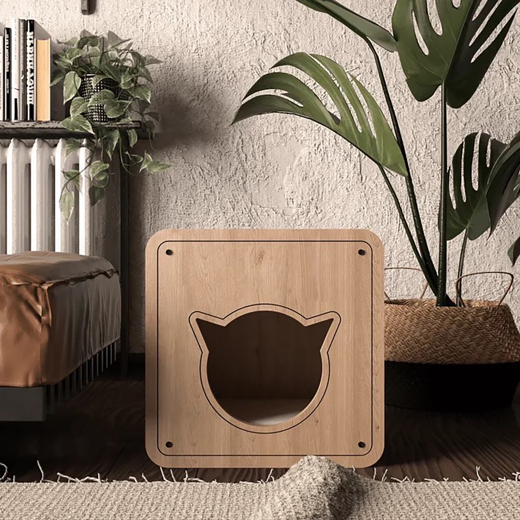Kylo Cat Eco-Friendly Wooden Condo and Scratching Post - Stylish and Durable Design