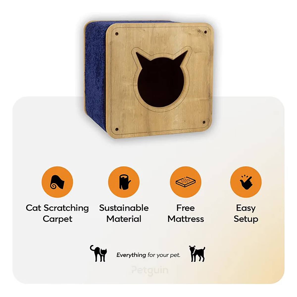 Kylo Cat Eco-Friendly Wooden Condo and Scratching Post - Stylish and Durable Design
