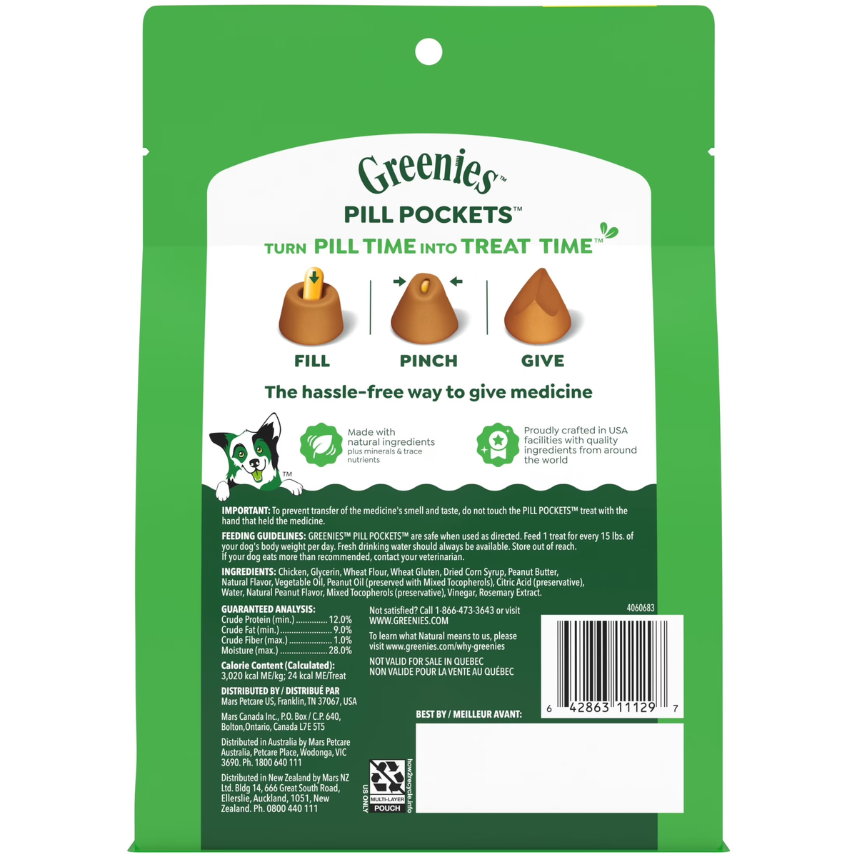 Large Dog Pill Pockets - Peanut Butter Flavor, 15.8 oz
