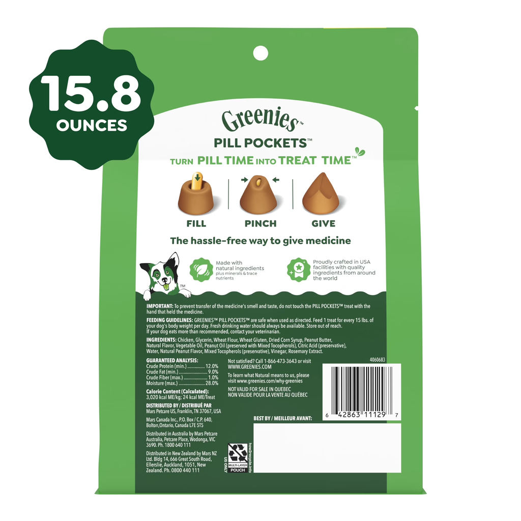 Large Dog Pill Pockets - Peanut Butter Flavor, 15.8 oz
