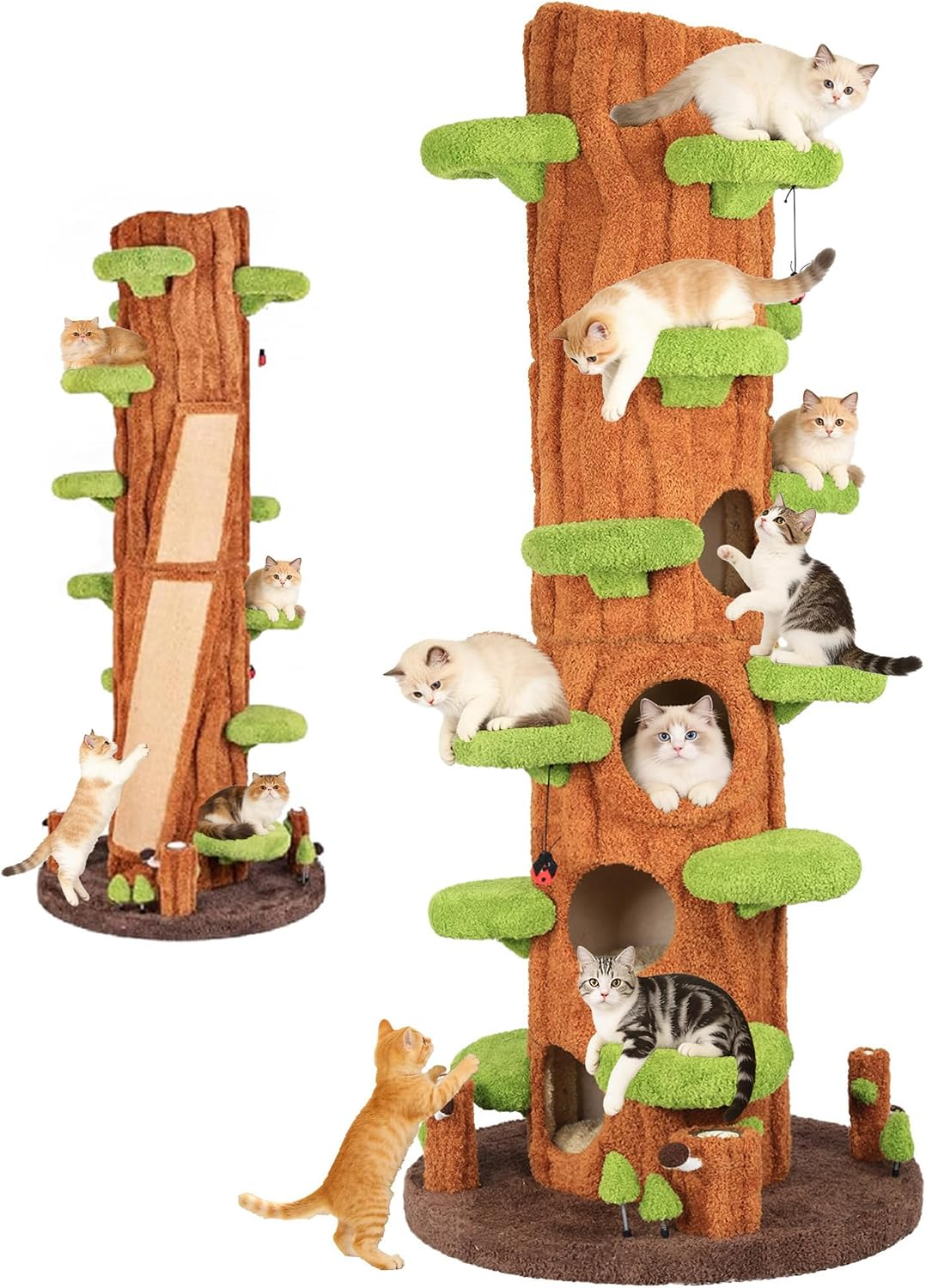 Multi-Level Solid Wood Cat Tree for Indoor Use