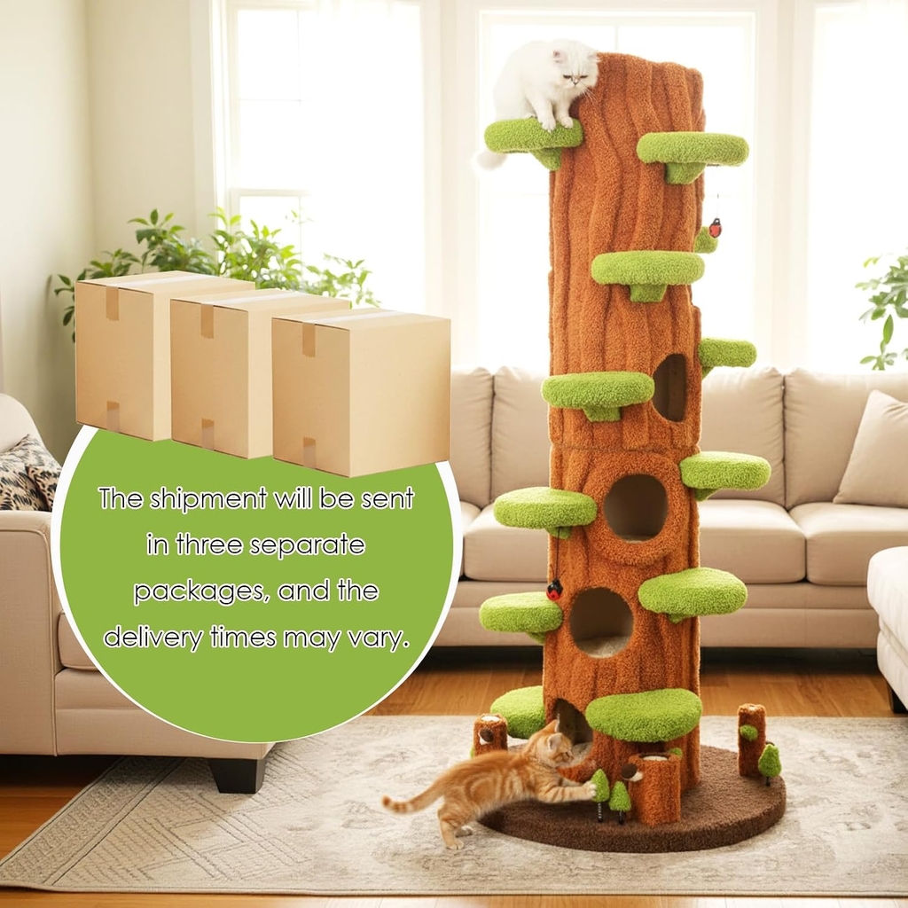 Multi-Level Solid Wood Cat Tree for Indoor Use