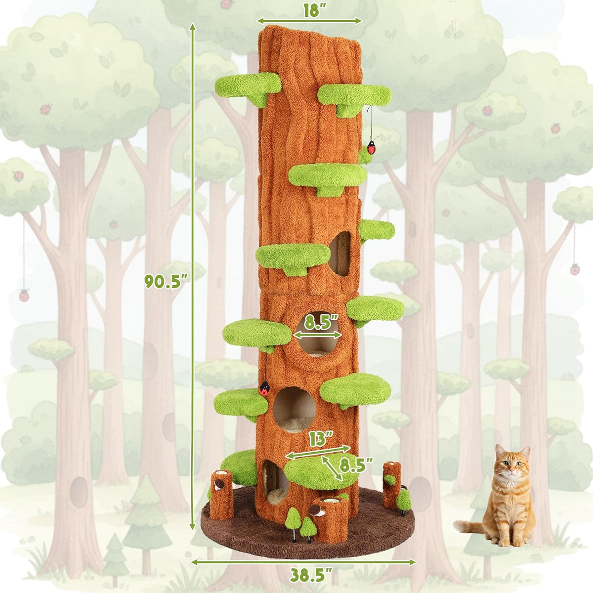 Multi-Level Solid Wood Cat Tree for Indoor Use