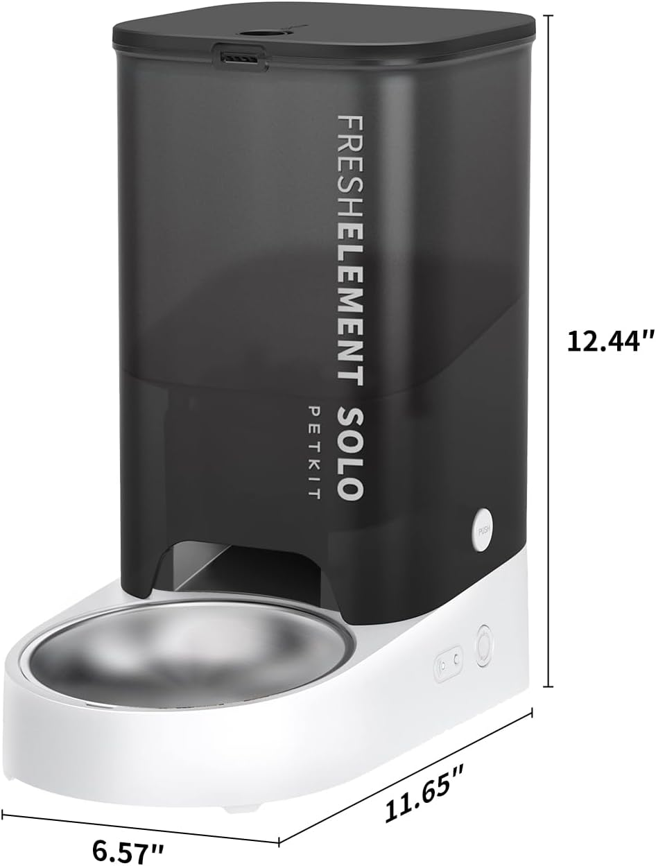 PETKIT Smart Automatic Pet Feeder with App Control, 3L Capacity, Triple Fresh-Lock System, Scheduled Feeding, Food Shortage Alert, Dual Power Options (AC & Battery) for Cats and Dogs