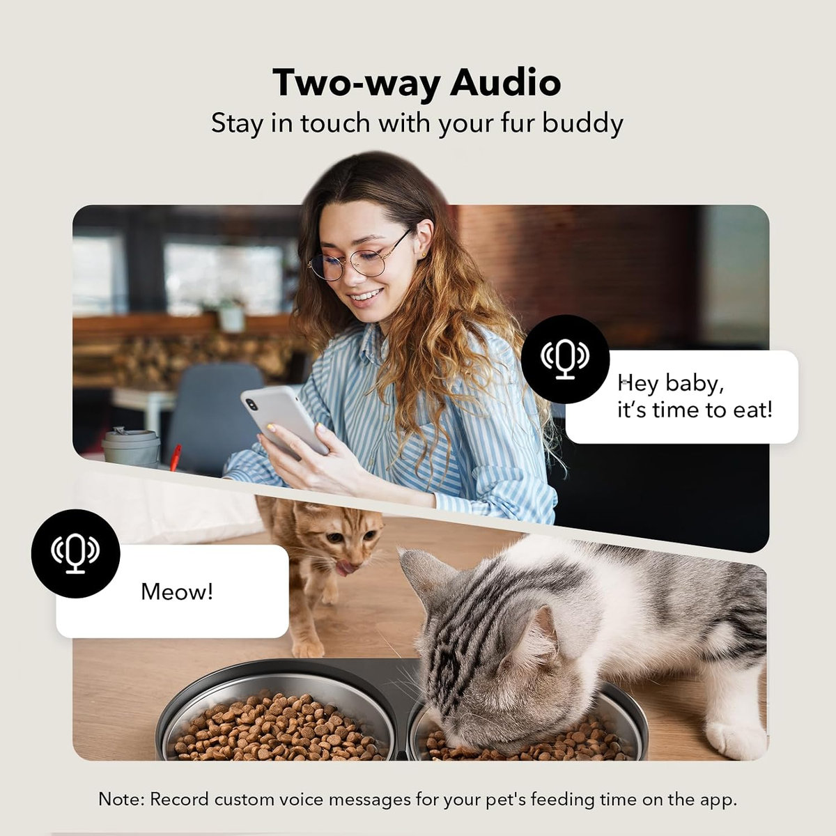 PETLIBRO Smart Automatic Pet Feeder with HD Camera for Cats and Dogs, 5G WiFi Connectivity, 2-Way Audio, Night Vision, Motion and Sound Alerts, Dual Tray, 5L Capacity, Black