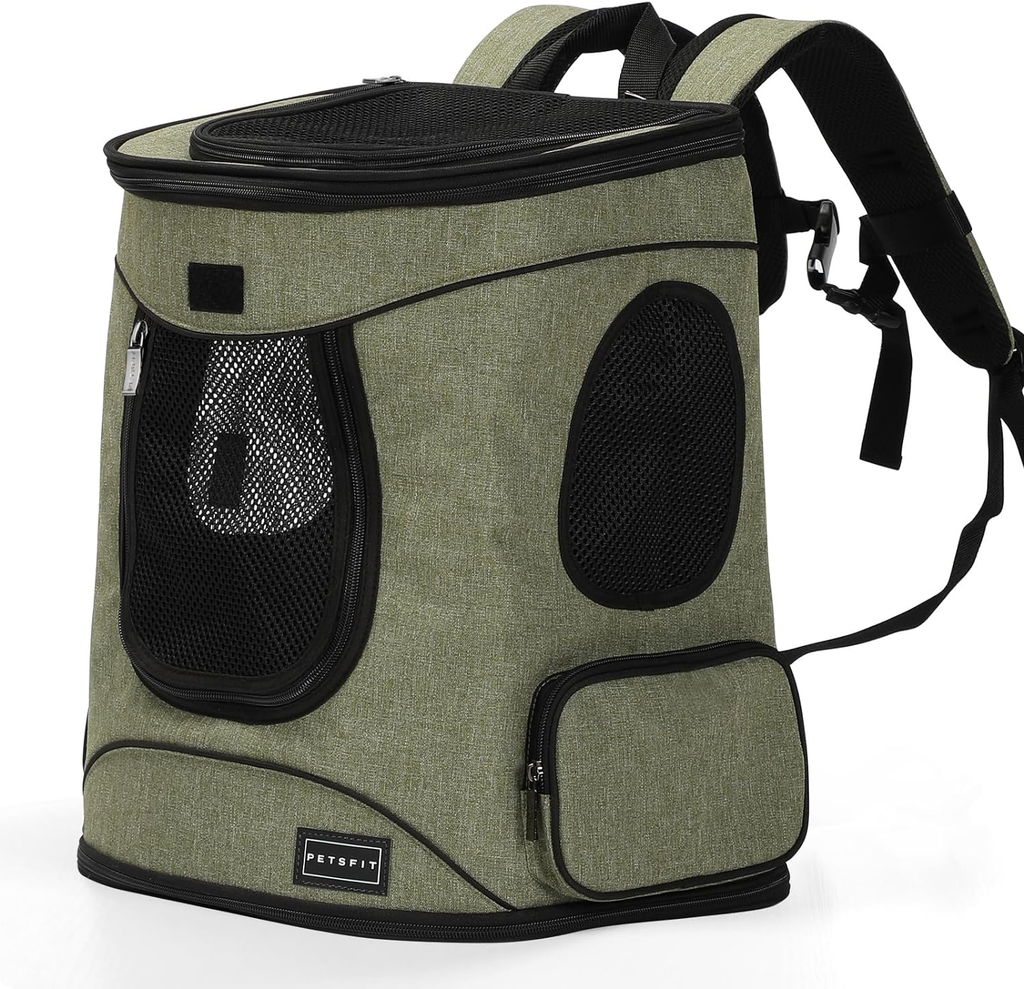 Pet Backpack Carrier with Padded Waist Support for Pets Up to 18 lbs