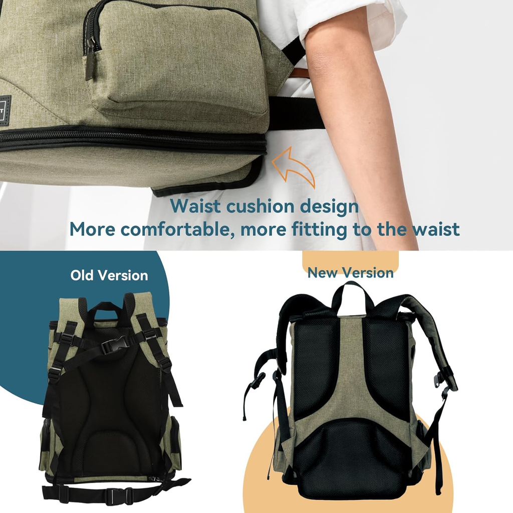 Pet Backpack Carrier with Padded Waist Support for Pets Up to 18 lbs