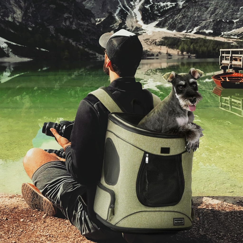 Pet Backpack Carrier with Padded Waist Support for Pets Up to 18 lbs