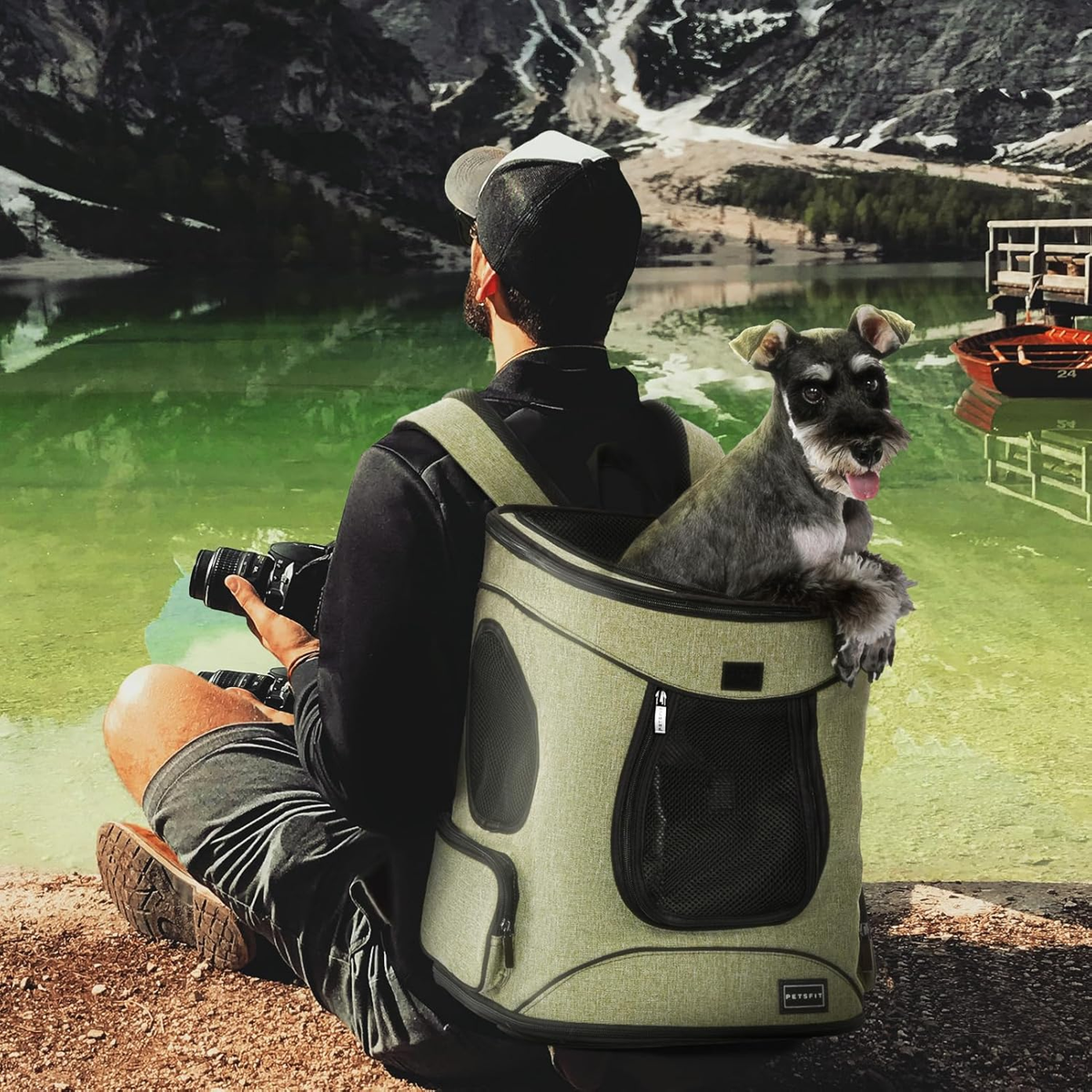 Pet Backpack Carrier with Padded Waist Support for Pets Up to 18 lbs