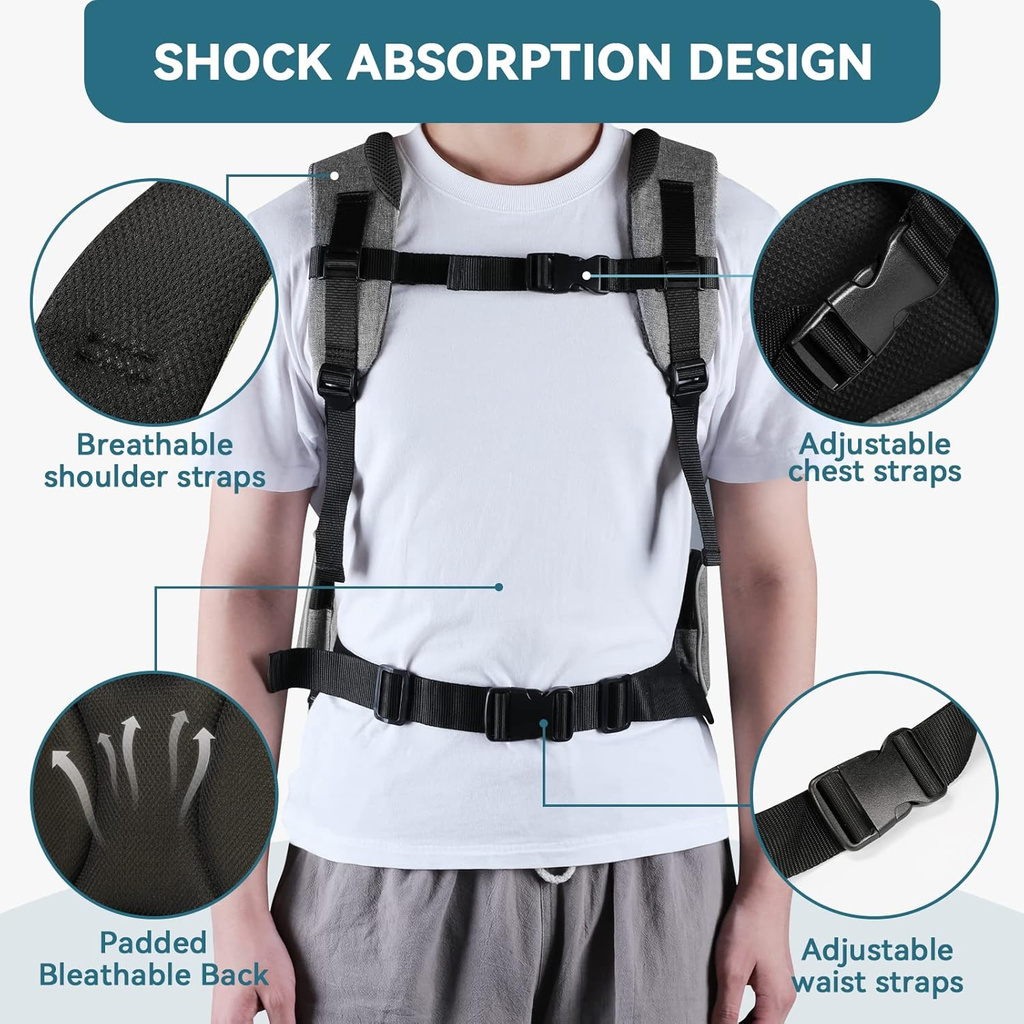 Pet Backpack Carrier with Padded Waist Support for Pets Up to 18 lbs