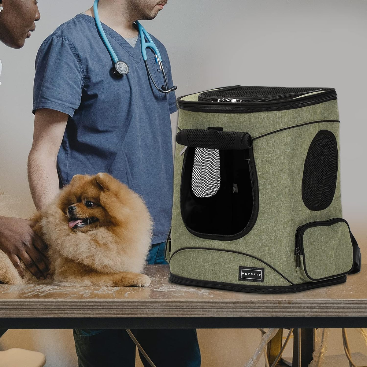 Pet Backpack Carrier with Padded Waist Support for Pets Up to 18 lbs