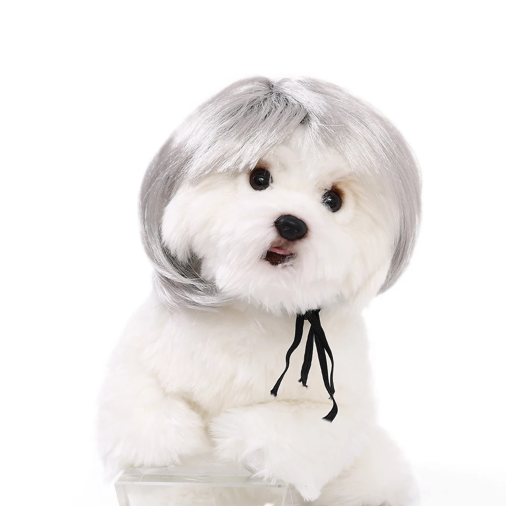 Pet Wigs for Dogs & Cats — Curly & Straight Halloween Costume Hair Accessories