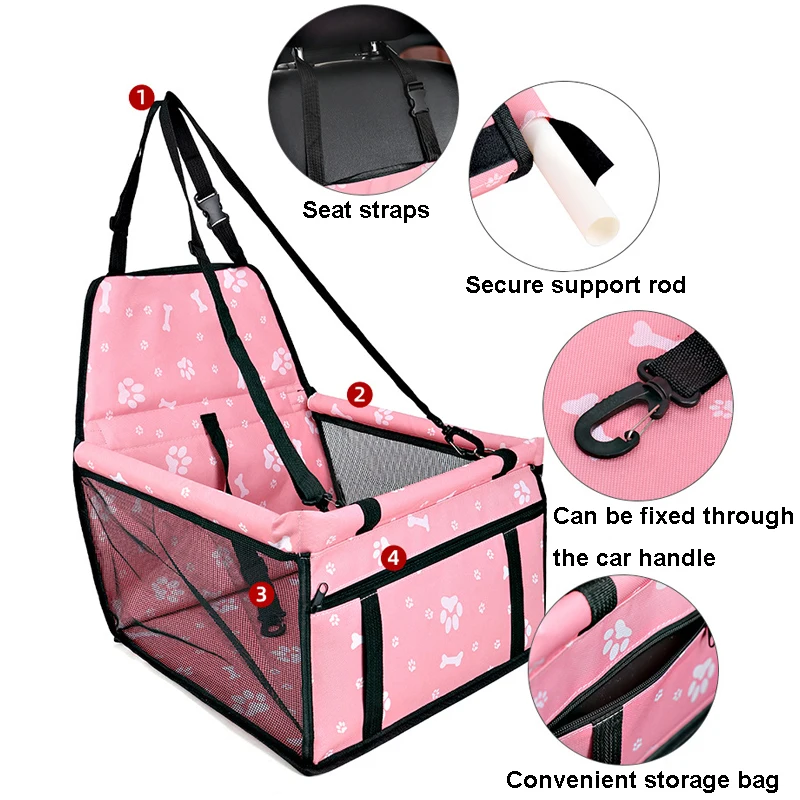 Foldable Dog Car Seat Cover & Booster Hammock — 600D Oxford, Stable & Portable | 7 Colors