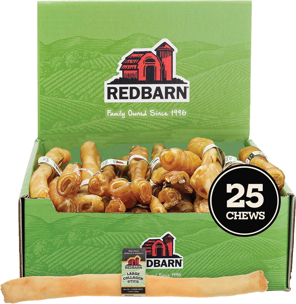 Redbarn Small 100% Natural Beef Collagen Braids Dog Chew, Case of 35