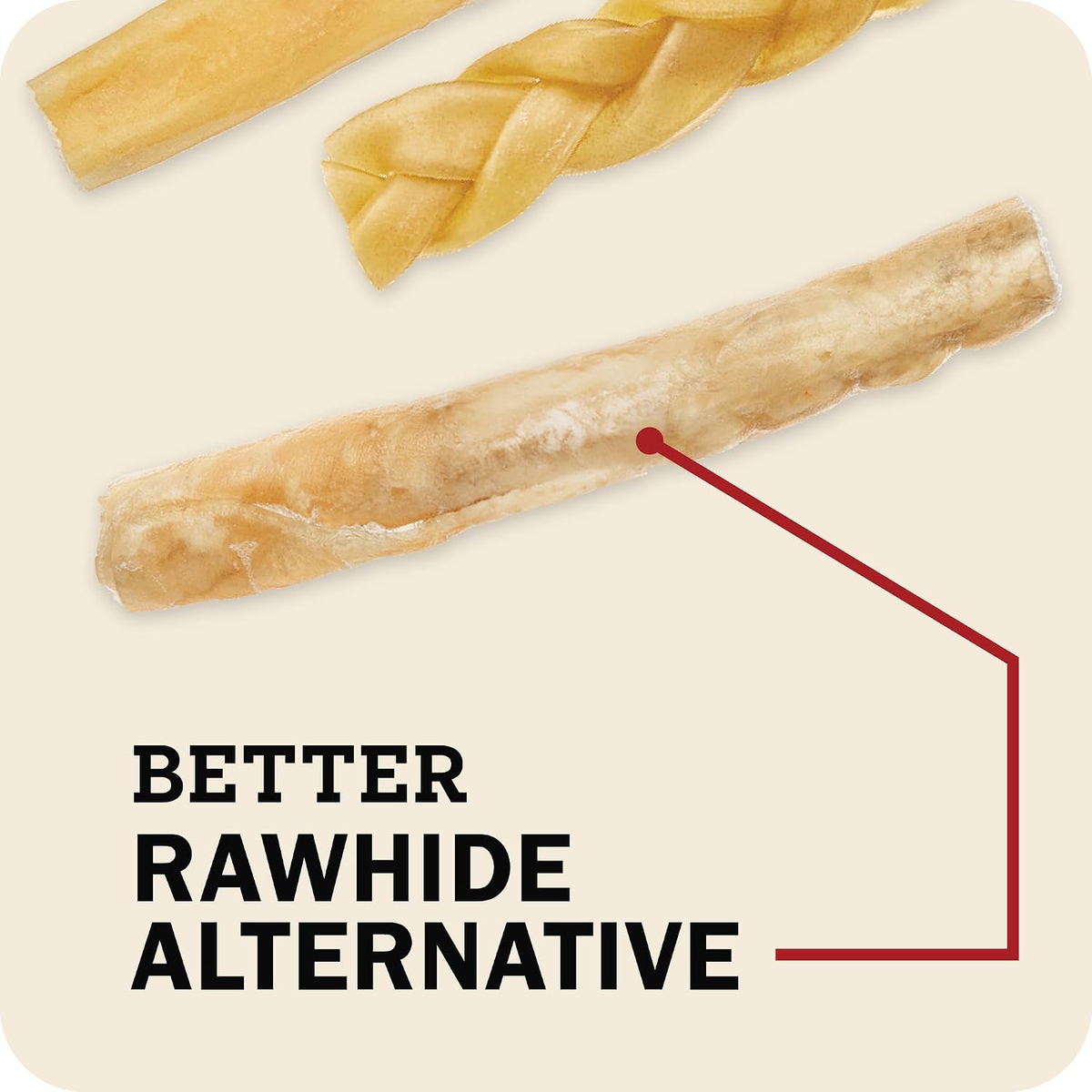 Redbarn Small 100% Natural Beef Collagen Braids Dog Chew, Case of 35