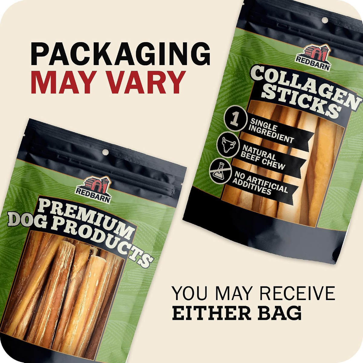 Redbarn Small 100% Natural Beef Collagen Braids Dog Chew, Case of 35