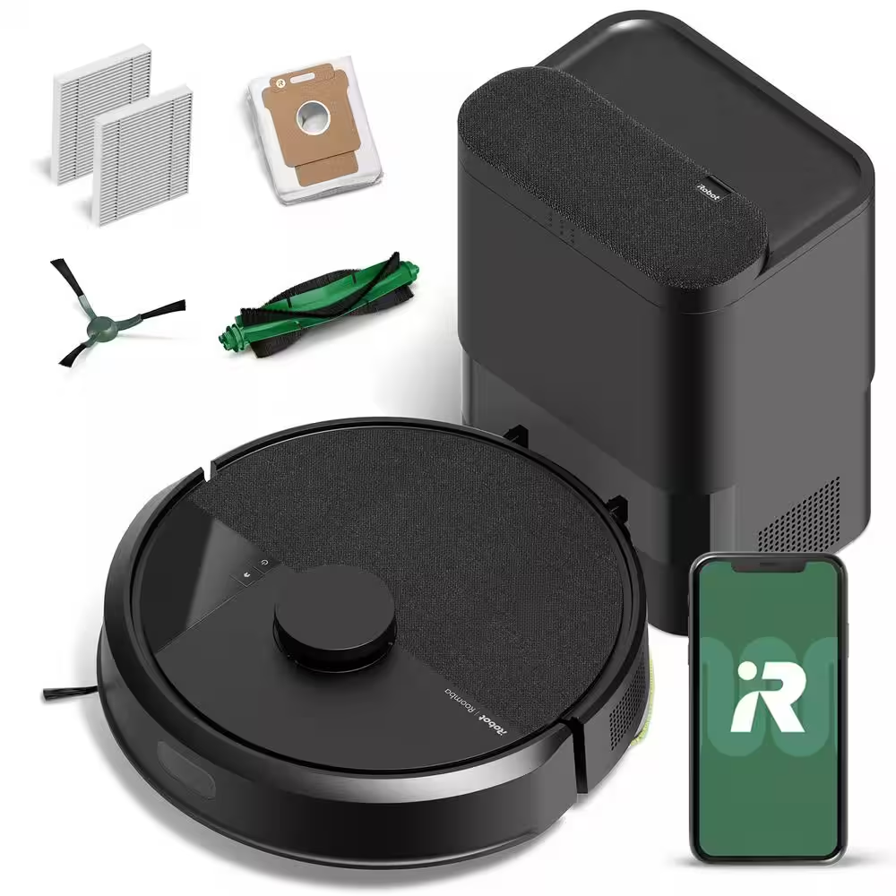 Roomba 105 13.2-Inch Robotic Vacuum with Smart Navigation and Auto-Empty Dock in Black