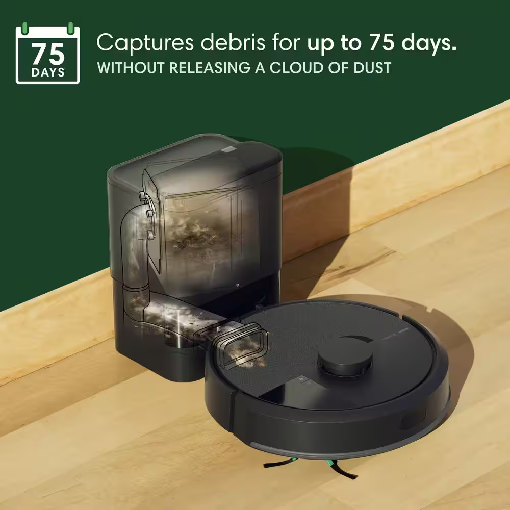 Roomba 105 13.2-Inch Robotic Vacuum with Smart Navigation and Auto-Empty Dock in Black
